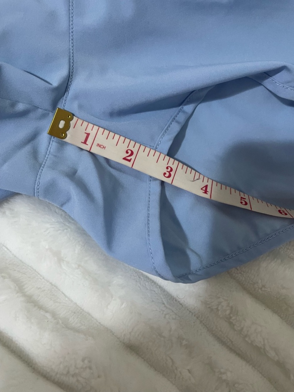 Light Blue Women's Athletic Shorts with Goat Logo - Picture 10 of 13
